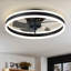 15.75" Low Profile Modern Style LED Ceiling Fan Light, APP+Remote Control, 6-Speed Fan, All Seasons-109247533-93722319-93722321