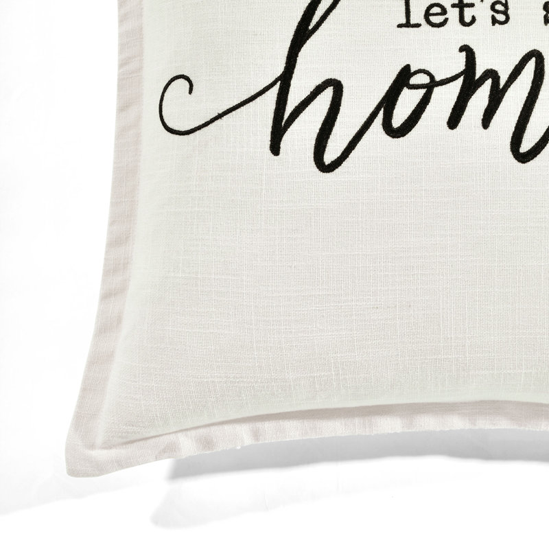 Reyna Let's Stay Home Square Cotton Pillow Cover