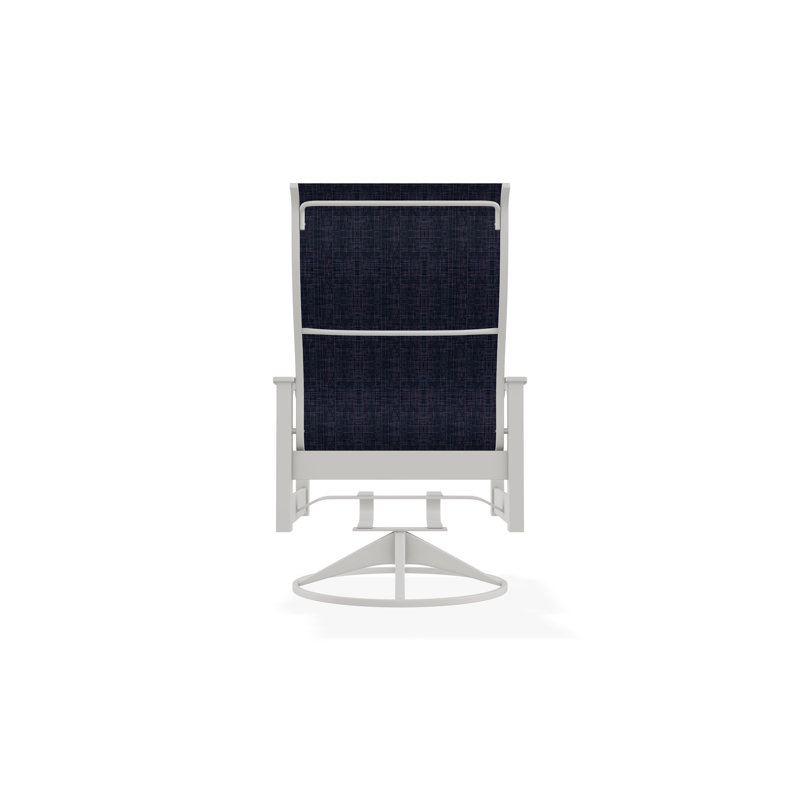 Leeward Polymer Outdoor Lounge Chair, Moments Navy, Snow