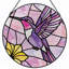 Panneau de vitrail 12 "Hummingbird Flower-1777177165