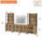 Modern 72" Tall Bookcases With Glass Doors And Adjustable Shelves, Library Book Shelf With Storage Cabinet And Open Book Shelfs, Wood Bookshelves For Home Office, Living Room, Oak-1333220905
