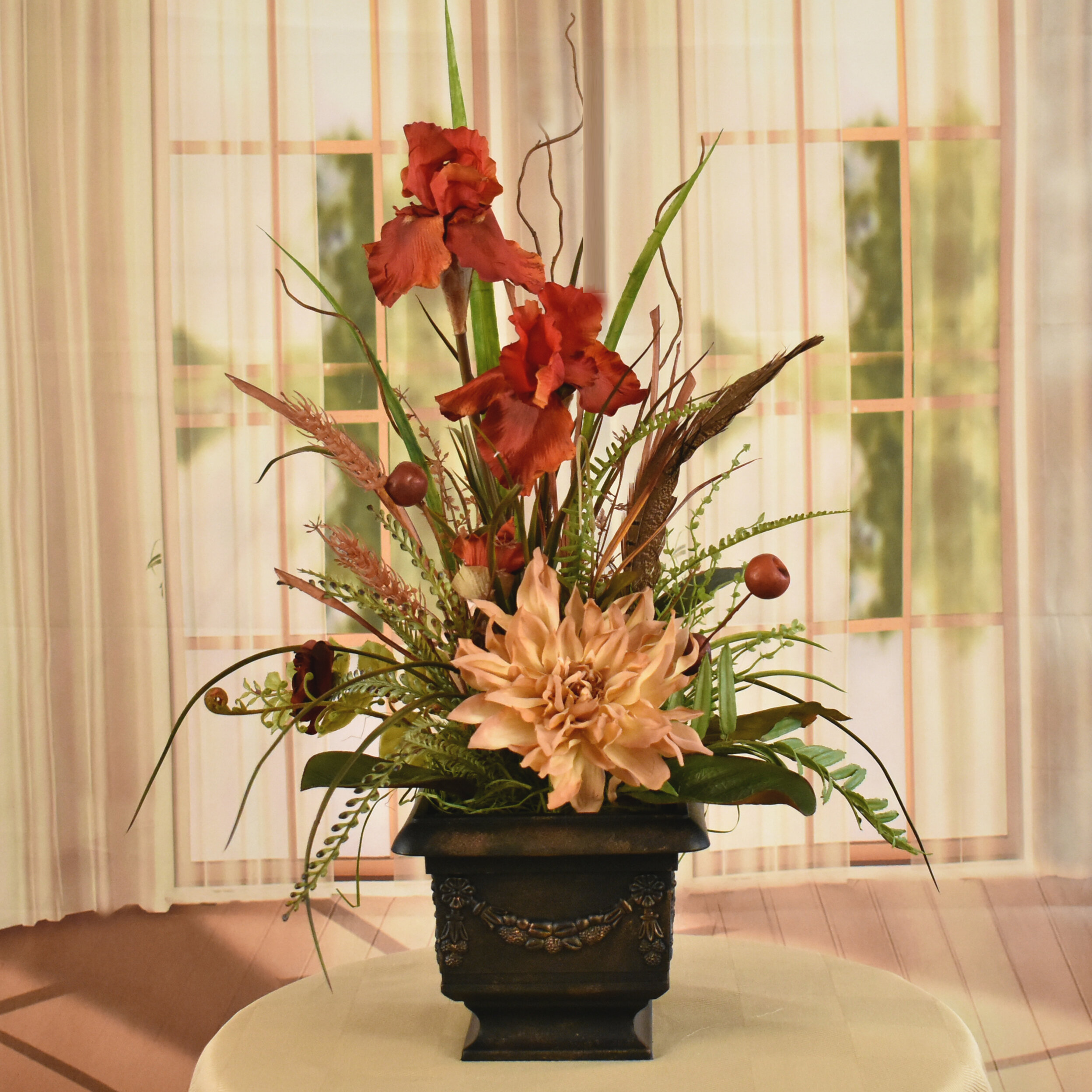 Faux Silk Mixed Arrangement in Vase