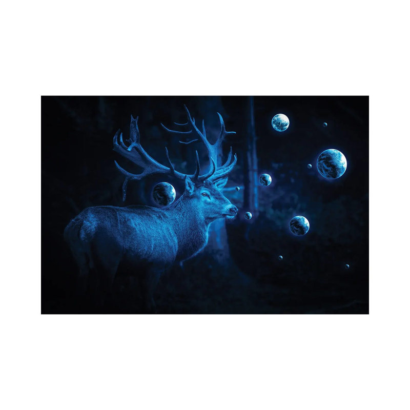 Deer Cosmos by Milos Karanovic - Wrapped Canvas Print, 20.32 cm H x 30.48 cm W