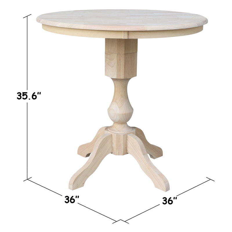 Table de salle à manger Garbacz, H 35,6 po x l 36 po x p 36 po, Prêt à finir / non fini
