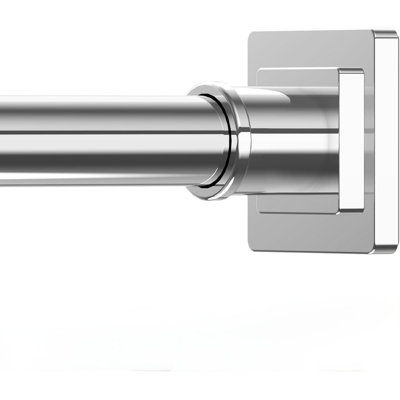 Tringle à rideau de douche en acier inoxydable argenté 31-68 pouces Tringle de douche antidérapante Fixation à tension sans tringle