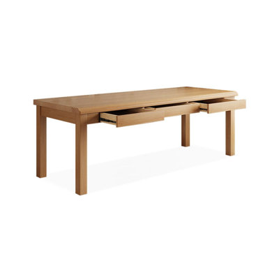 Burlywood Rectangular Solid Wood Writing desk with drawers desk