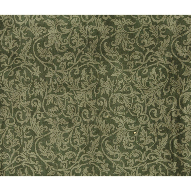 Hand Knotted Wool Area Rug in Green And Cream