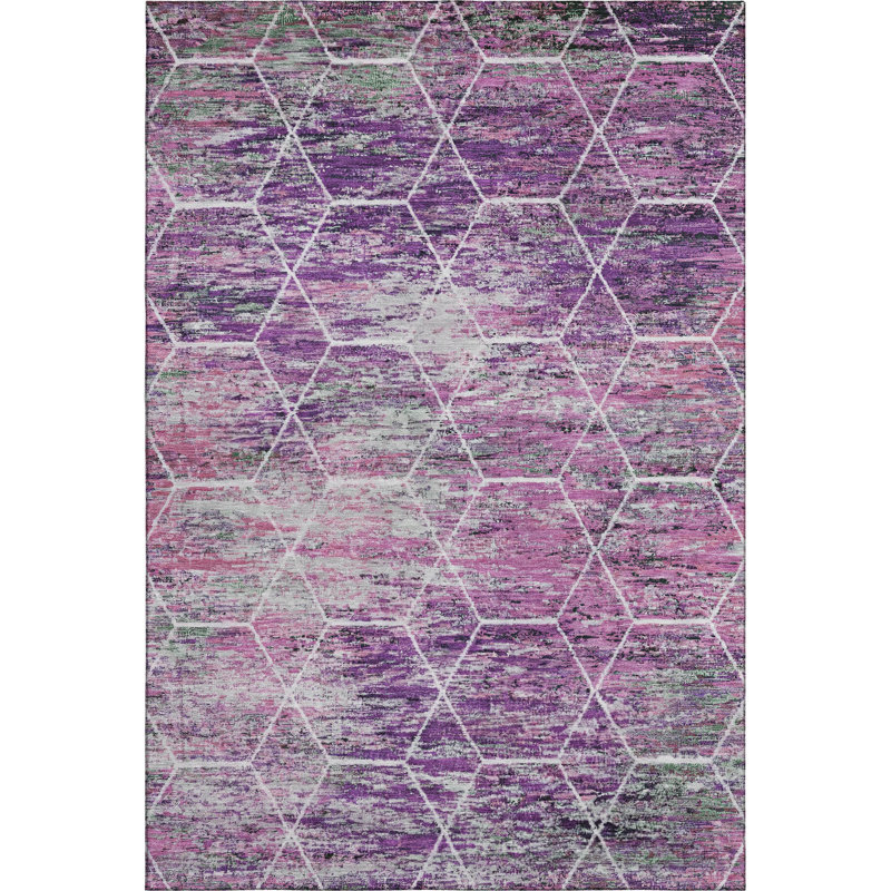 Premium Machine Washable Lubbers AMF1724 Geometric Rug, Rectangle 2'6" x 3'10"