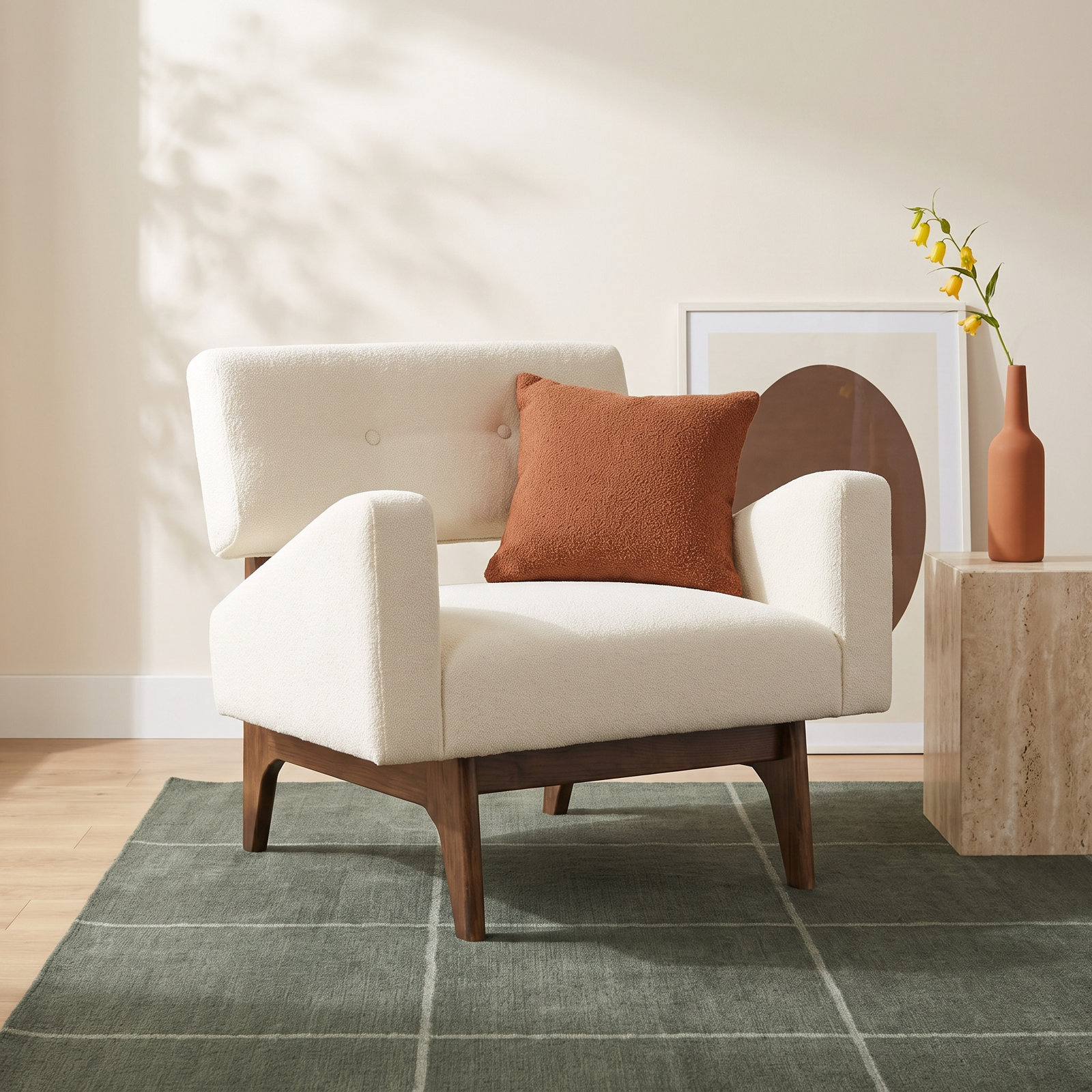 Dorhea Pine Accent Chair