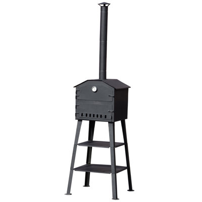 Four extérieur à pizza et barbecue sur chariot