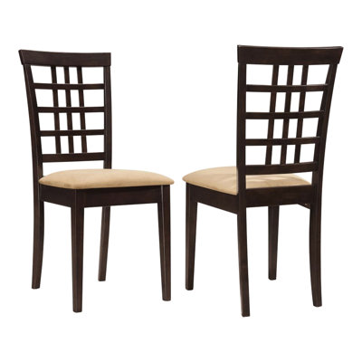 Of 2 Dining Chairs In Cappuccino, Back Feature, Padded Upholstered Seat For Comfort, Rectangular Shape, Casual Cappuccino ( 2), Transitional Look Home, Seating, Chair