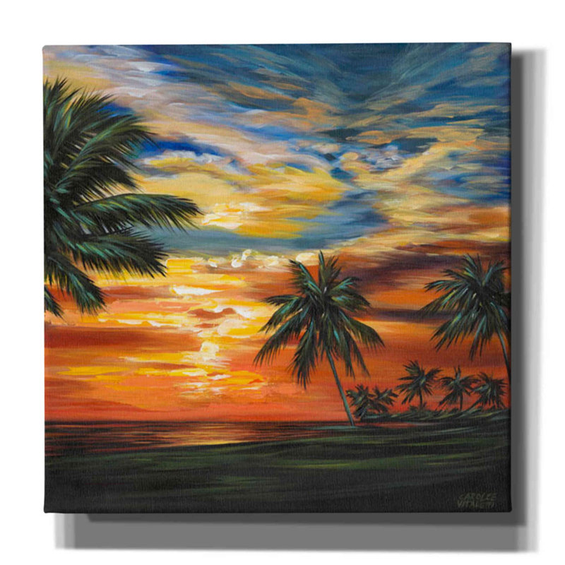 «Stunning Tropical Sunset II», reproduction d'art sur toile tendue, H 37 po x l 37 po x P 1,5 po