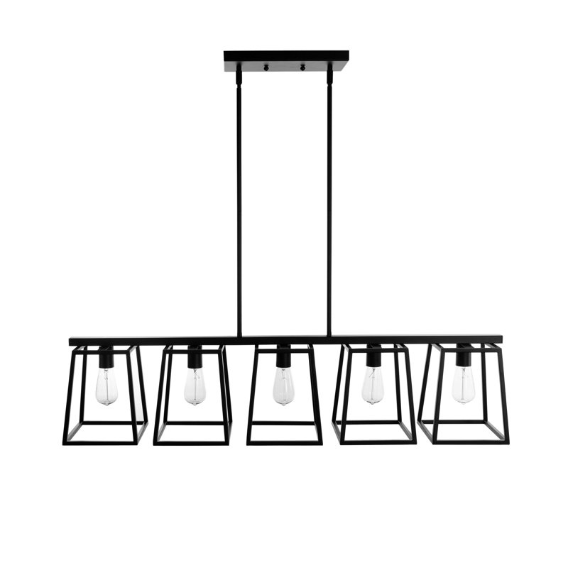 Luminaire suspendu noir 5 lumières Yashira