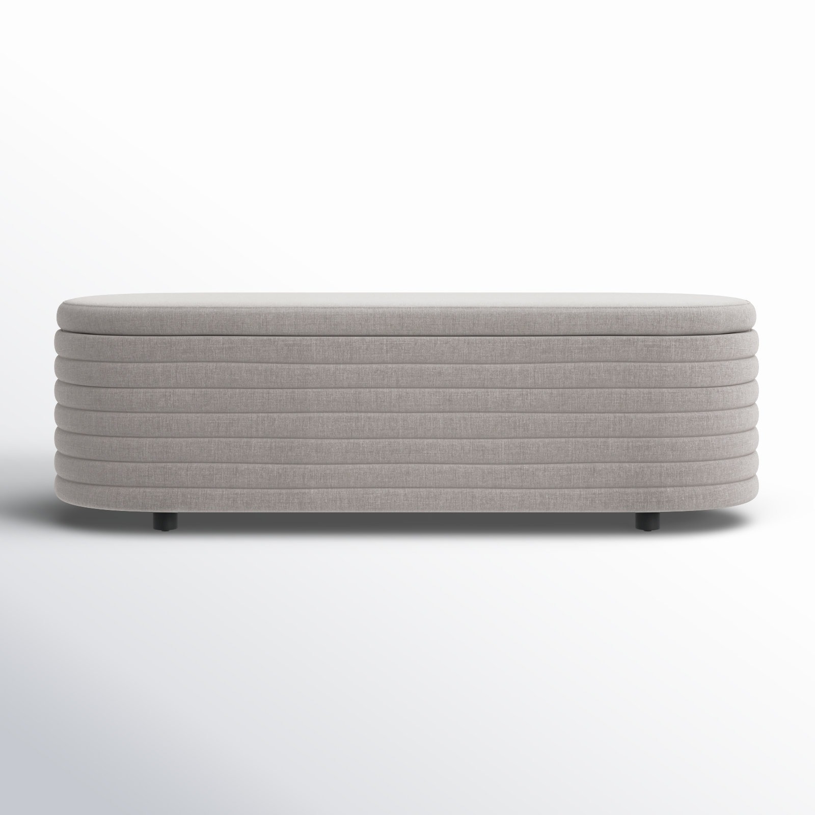 Delray 60" Linen Bedroom Bench, Light Grey Linen
