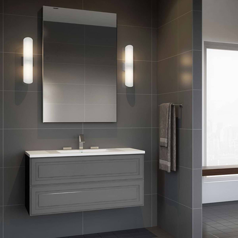 Alma 30.25" Wall Mounted Single Bathroom Vanity with Top, Grigio Gray