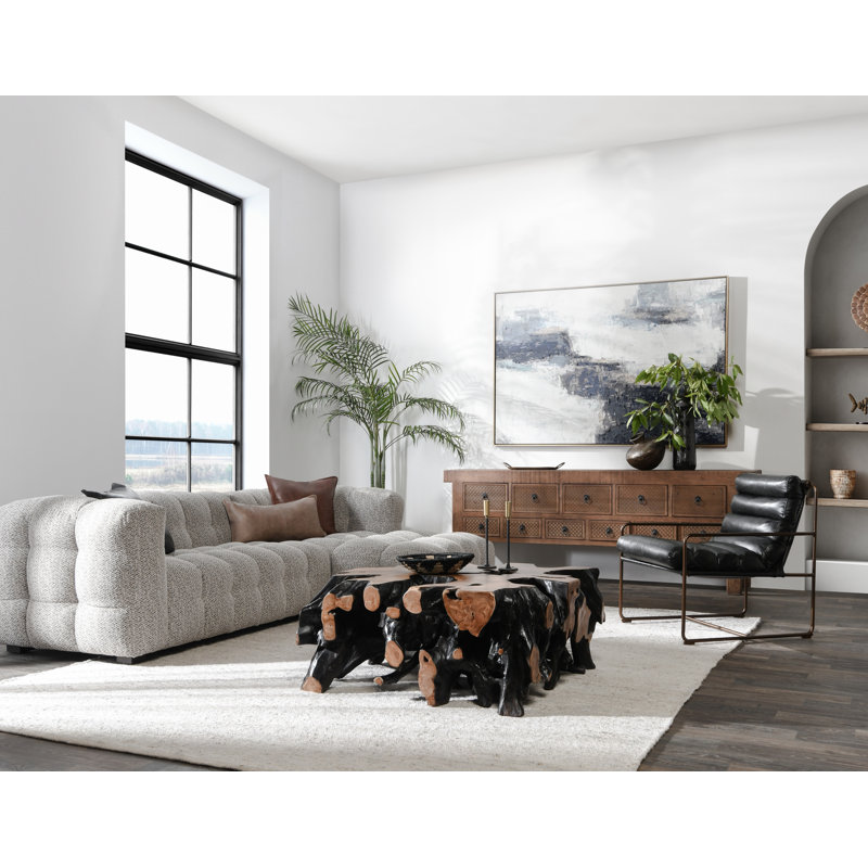 Lahey 93'' W Solid Wood Console Table, Mission Brown