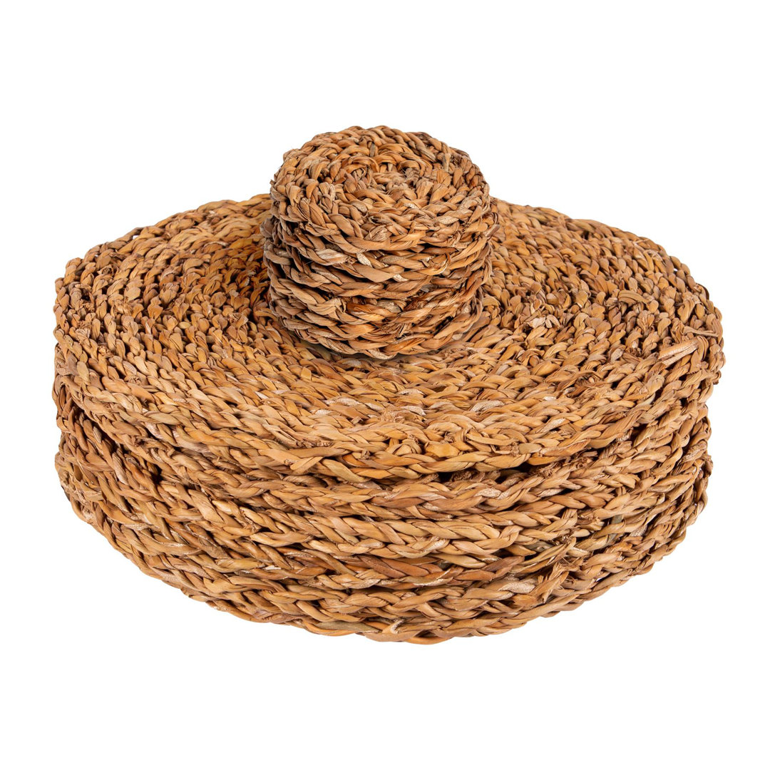 Argon Tableware - 12 Piece Woven Seagrass Placemats & Coasters Set - 6x Placemats, 6x Coasters