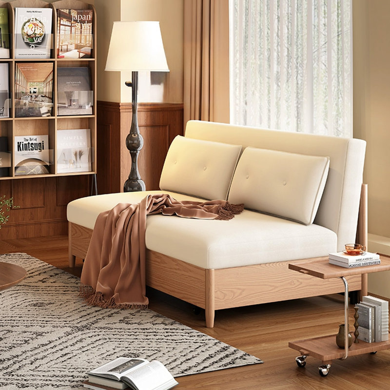 Modern Style 3-In-1 Loveseat Convertible Sleeper Sofa Bed With Adjustable Backrest Pull Out Couch Sofa Bed With 2 Pollows