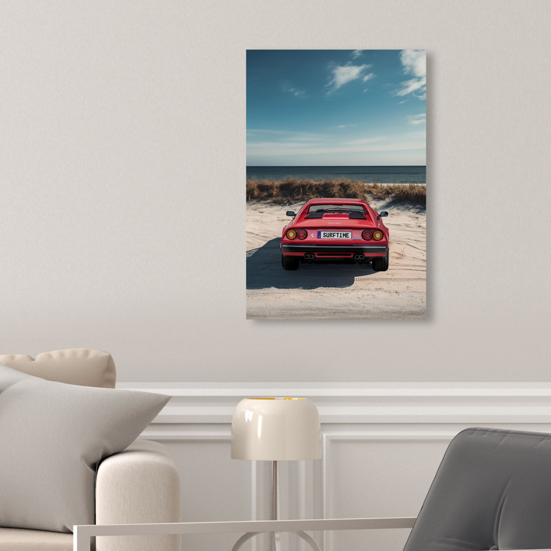 Surftime Car Canvas Transportation Print by Oliver Gal, 15"H x 10"W, Canvas Unframed