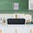 DeerValley Ally 19" Black Bathroom Sink Ceramic Rectangular Vessel Sink
