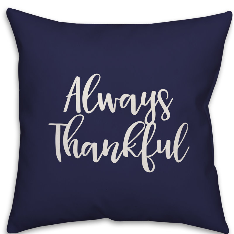  Housse de coussin Always Thankful, Bleu marine, Housse de coussin