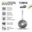 Tower Cerastone Pro Forged Aluminium Saucepan with Tempered Glass Lid, Non-Stick Coating, Graphite-129034519