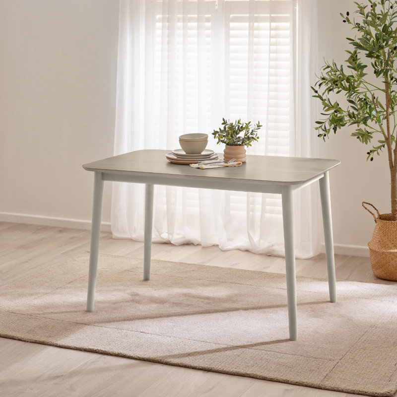 Table de salle à manger 4 ou 6 places Drea, L 30,3 po x L 46,5 po, Blanc-gris