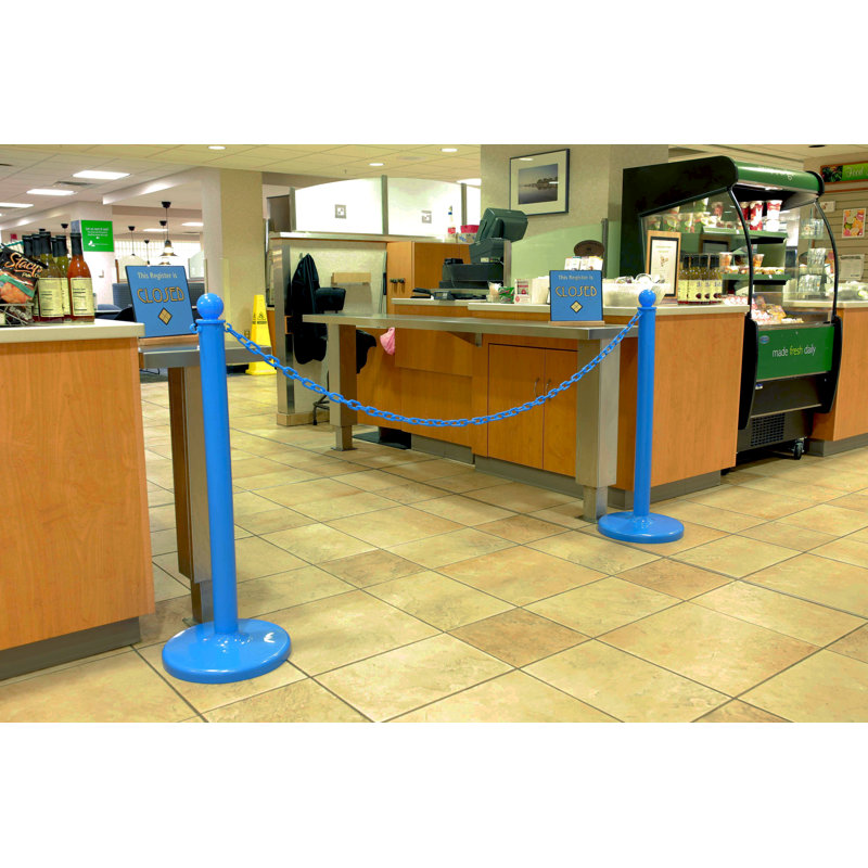 Mr. Chain 40'' H x 14'' W Plastic Stanchion System, Blue