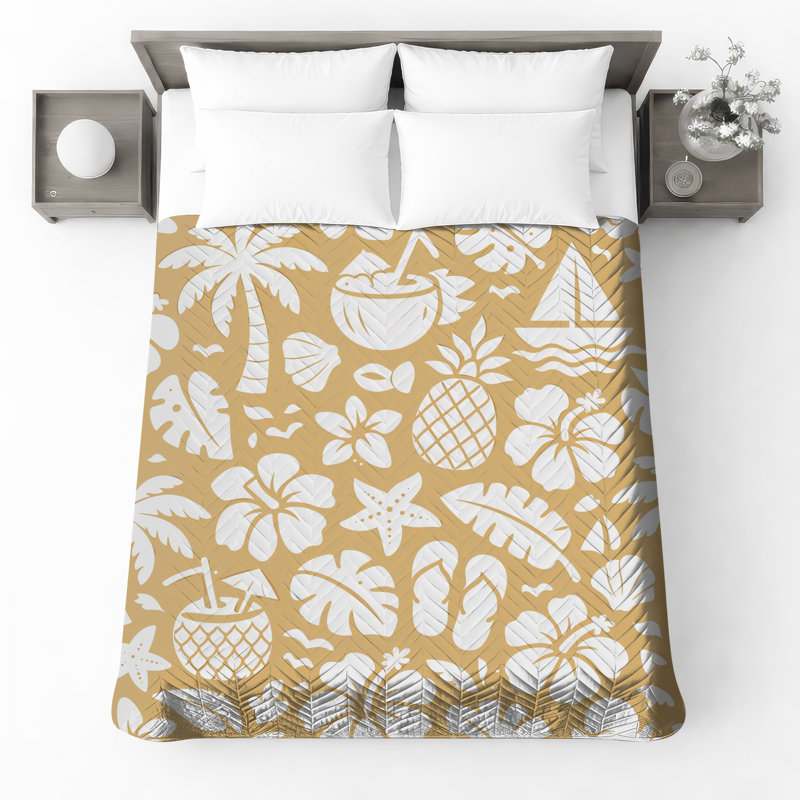 Couvre-lit matelassé Tropical Beach, Full / Double