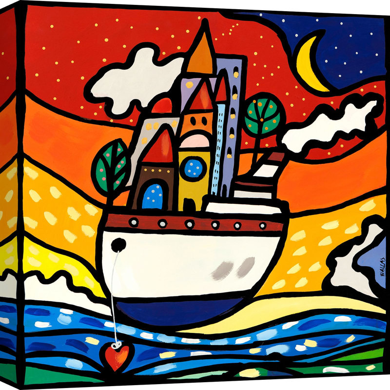 Sailing with love 1 Piece Wrapped Canvas Wall Art, 70cm H x 70cm W x 4cm D