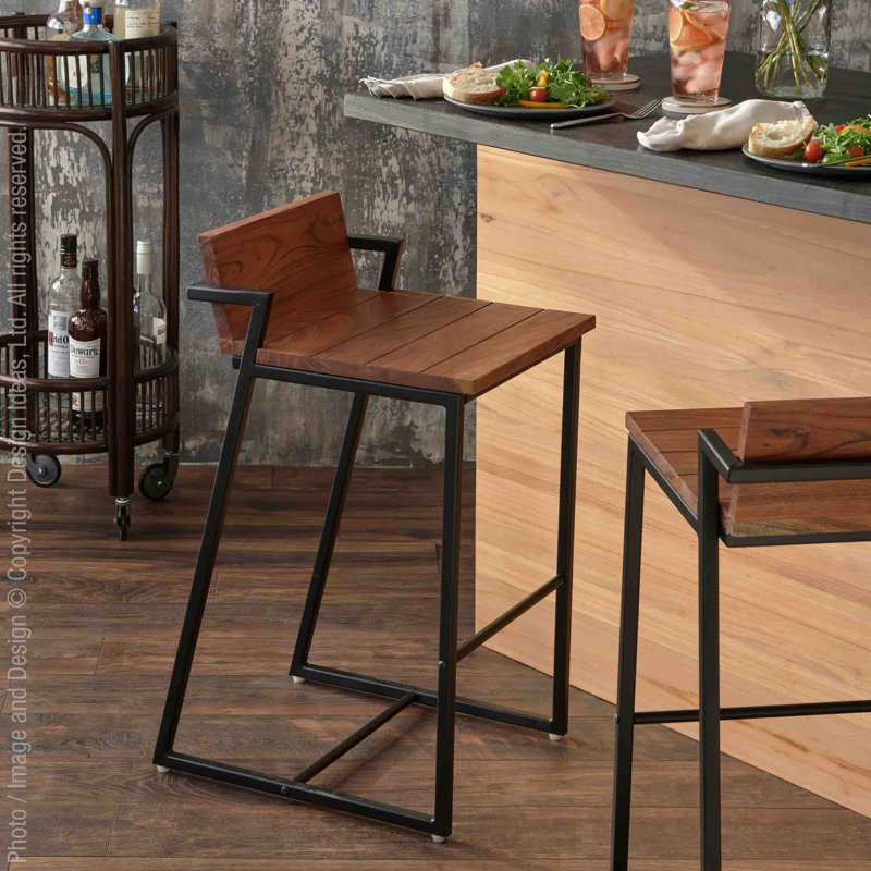 Agu Counter Stool with Metal Frame, Bar Stool (29.8" Seat Height)