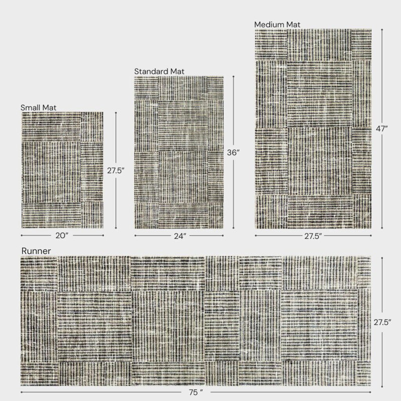 Tapis de sol lavable Canvas Taupe, L 28 po x L 47 po, Tanné