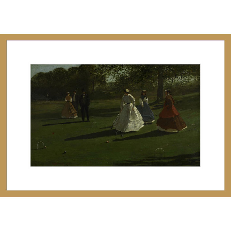 «Croquet joueurs» par Winslow Homer - impression giclée sur cadre, H 15,37 po x l 21,75 po