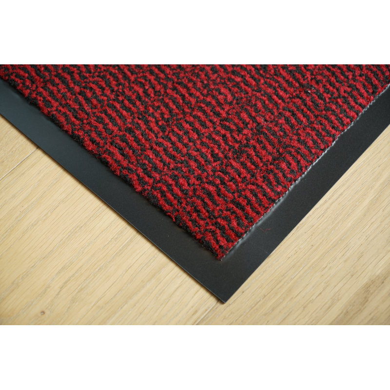 Aarib Non-Slip Doormat, Rectangle 90cm x 120cm, Red