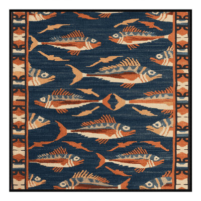Tapis lavable hawaïen avec poissons volants