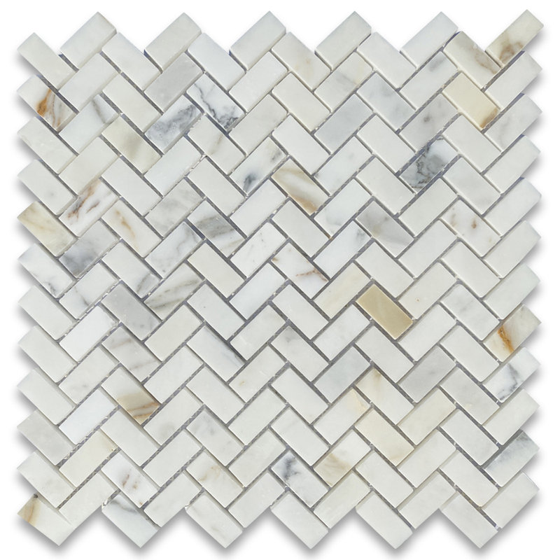 Calacatta 11" x 11" Marble Mosaic Tile, LIght Gray