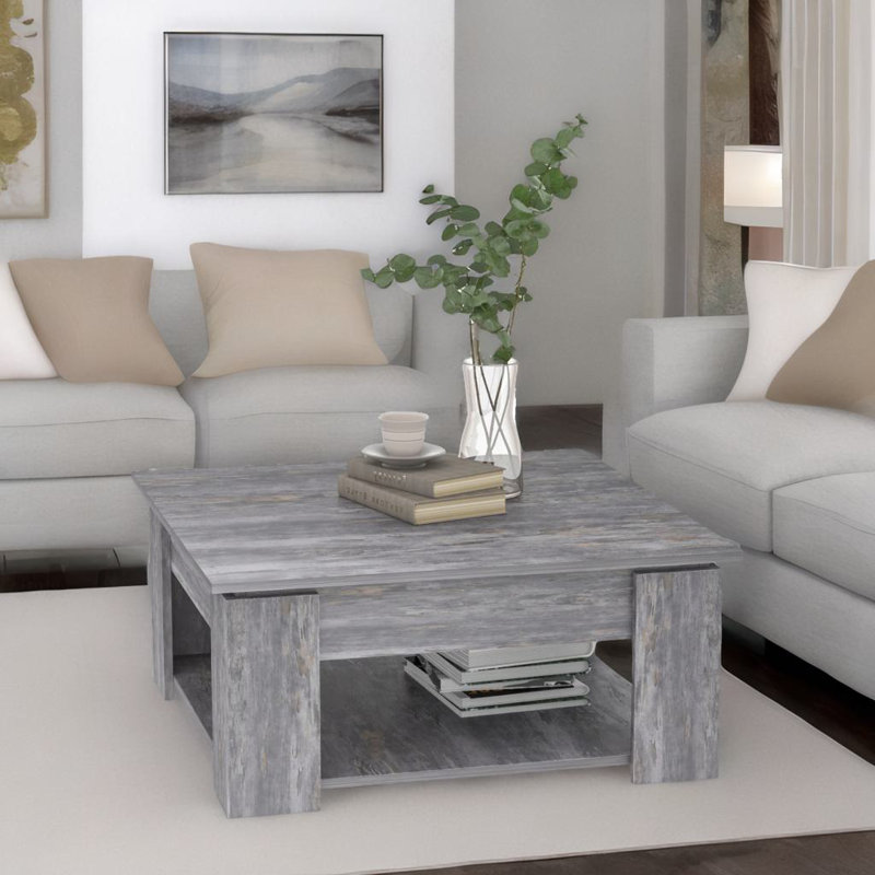 Andhy 2 Tier Wooden Square Center Coffee Table