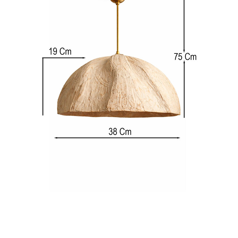 Lustre, H 15,75 po x l 11,81 po x P 15,75 po, Crème, Crème, 1 niveau, Une lumière, 134 V