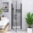 26 In. W X 68 In. H Reversible Pivot Semi-Frameless Shower Door In Matte Black Finish