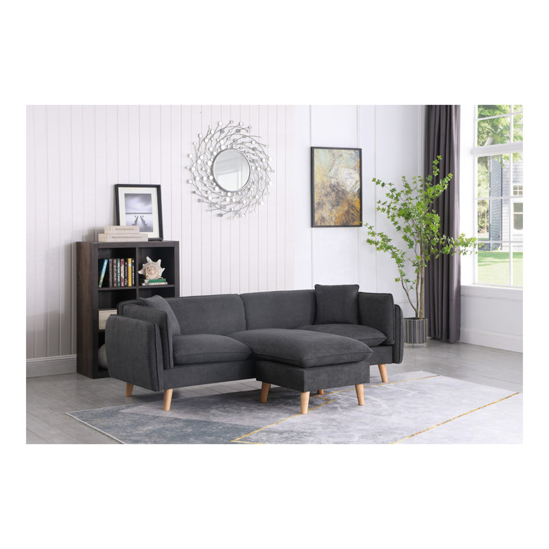 Canapé modulaire en tissu gris foncé