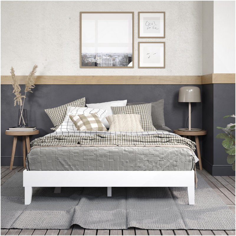 Grand lit plateforme - blanc