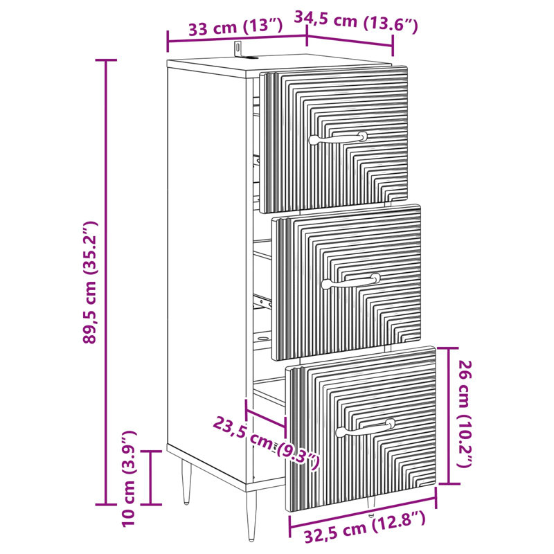 Metal Rectangle Accent Chest, 89.5cm H x 33cm W x 34.5cm D