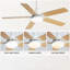 Ventilateur de plafond 42 pouces avec 5 pales, moteur CC réversible silencieux, télécommande et lumière DEL-183762888-183762889
