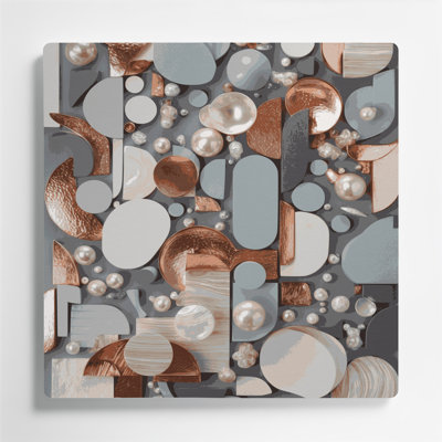 Abstrait formes 45, art mural gris en métal