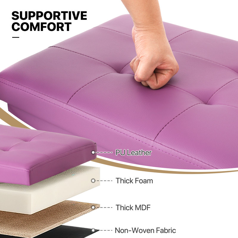 Repose-pieds Donabelle, Similicuir mauve