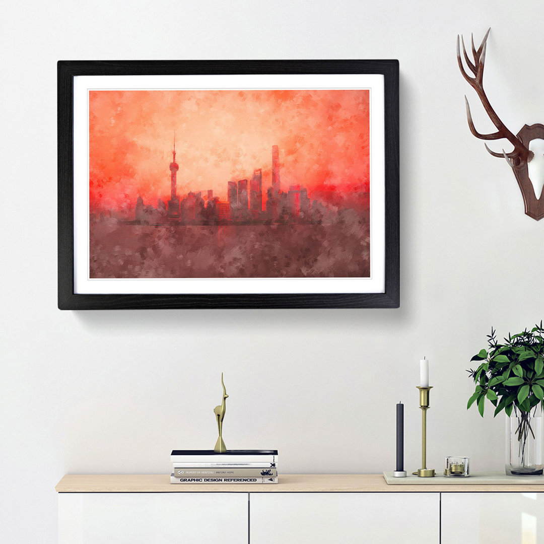 The Shanghai China Skyline - Picture Frame Painting Print