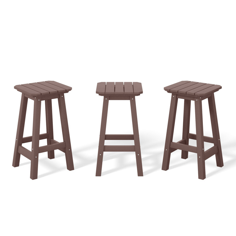 Tabouret de comptoir 24 po (ensemble de 3), Brun foncé