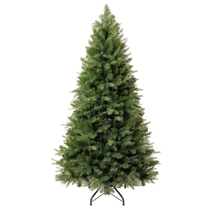 Traditional 4.5ft Prelit Artificial Christmas Tree with Warm Lights and Metal Stand