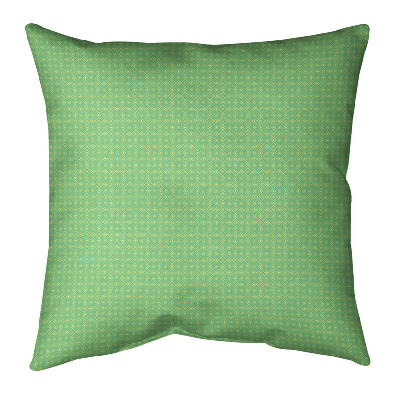 Housse de coussin Katelyn Elizabeth, 14 po x 14 po, Pas de bourre, Vert / Jaune