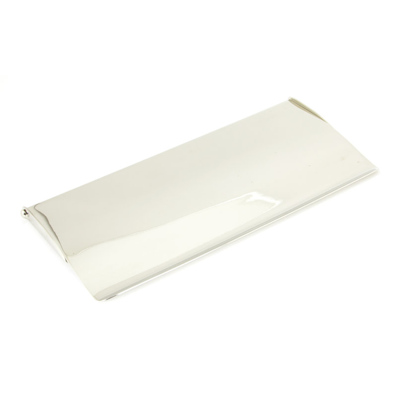 Letter Plate Covers Brass Mail Slot, Polished Nickel, 13cm H x 26.5cm W x 1.2cm D